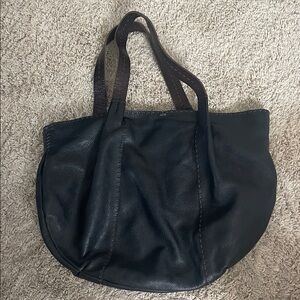 Chic Black Leather Tote Bag